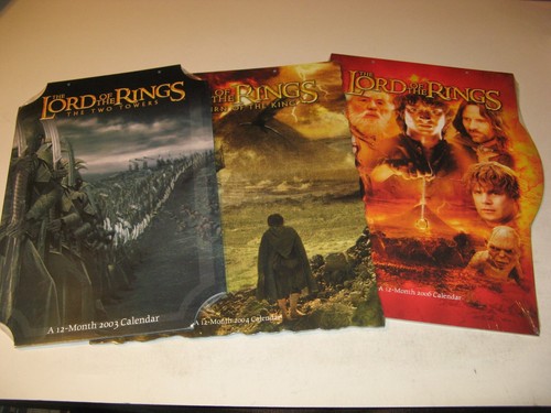 Lord of the Rings movie trilogy SW tear-off calendar lot 2003,2004,2006 LOTR - Afbeelding 1 van 7