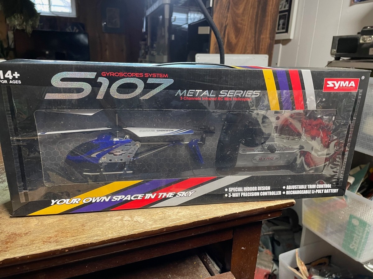 Syma S107 RC Helicopter Metal Mini Remote Control GYRO NIB Blue | eBay