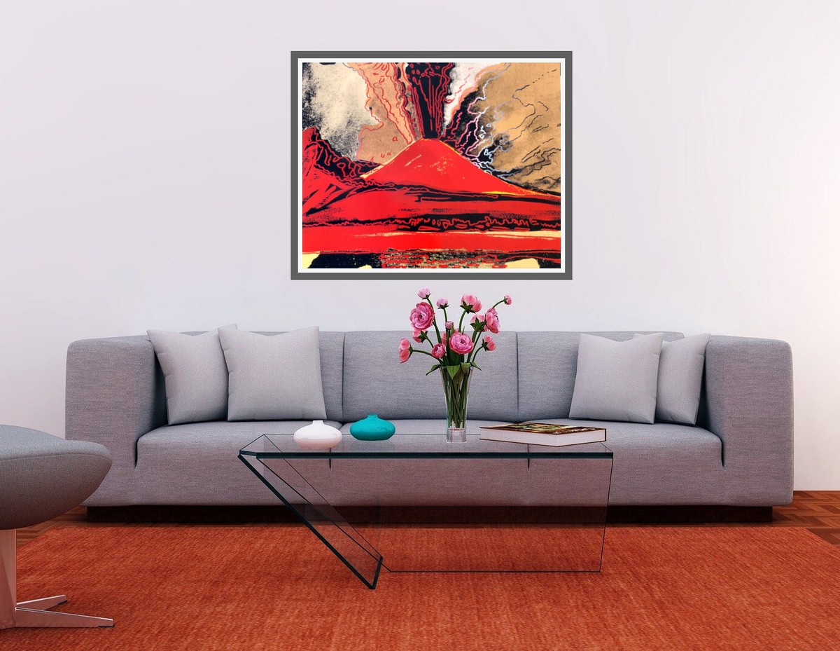 Andy Warhol Vesuvius Volcano Screenprint 1985 Trial Proof 31-1/2 x