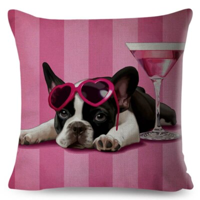 Kissenbezug Kissenbezug Hund Französische Bulldogge 45x45 cm 