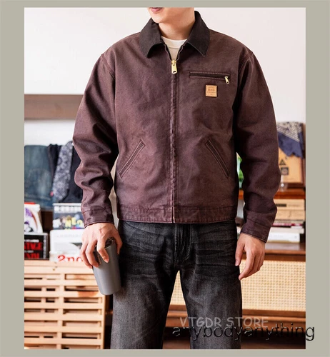 Retro Jacke Herren Loose Fit American Classic Vintage Workwear - Bild 11 von 39