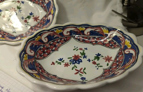 NORA FENTON Ceramic 1980's Vintage OVAL Decor PAIR OF DESIGNER PLATES PORTUGAL - Picture 3 of 17