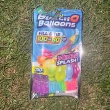 Zuru Bunch O Balloons Neon Splash 100 Rapid Fill Self-Seal Water Balloons New