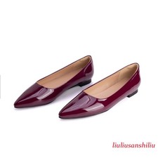 Women's Ballet Flats Shoes Colors Patent Leather Pointed Toe Slip-On Casual