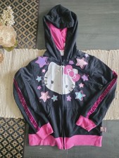 Hello Kitty Graphic Print Full Zip Hoodie Jacket Kids Girls Sz M