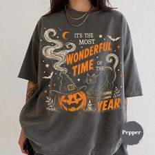 Most Spooky Time Witch Halloween Vintage Comfort Tee Fall Season