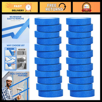 Multi-Surface Blue Painters Tape 1.5'' x 60Yards - 16 Rolls, Easy Removal, Ideal