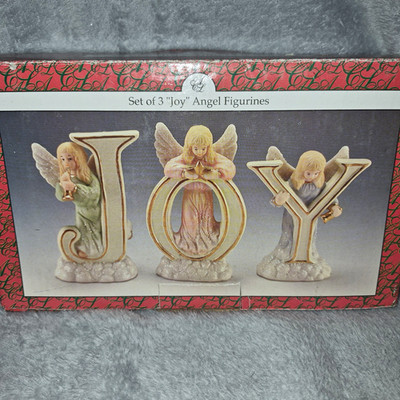 VTG 2001 Artmark Joy Collection Christmas Angel Figurines, Ceramic Boxed