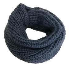 H M Divided Chunky Knit Infinity Circular Scarf Periwinkle Purple Blue One Size