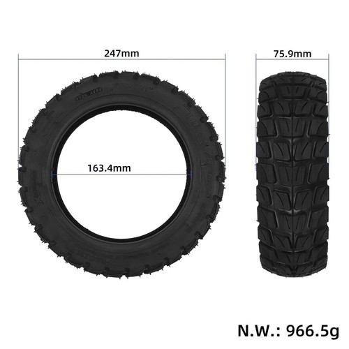 Tubeless 10x2.75-6.5 Tire for 10 Inch Electric Scooter with Off-Road Tread - Picture 5 of 13