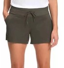 North Face Womens Aphrodite Motion Taupe Green Athletic Shorts Size Large