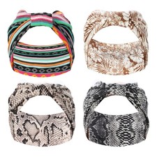 4pz Yoga Capelli Sciarpe Boemia Testa Stocchi, 5,31" Largo Multicolore
