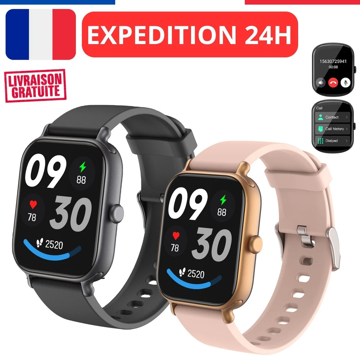Fitonme Montre Connectée Homme Femme, 1.83 HD Smartwatch avec Appel Bluetooth, 100+ Modes Sport/Fréquence Cardiaque/Sommeil/SpO2, Podomètre Montre Intelligente Etanche IP68 pour Android iOS, Noir Fitonme Montre Connectée Homme Femme, 1.83 HD Smartwatch avec Appel Bluetooth, 100+ Modes Sport/Fréquence Cardiaque/Sommeil/SpO2, Podomètre Montre Intelligente Etanche IP68 pour Android iOS, Noir