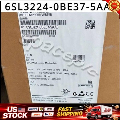 New Siemens 6SL3224-0BE37-5AA0 G120 PM240 Power Module 6SL3 224-0BE37-5AA0