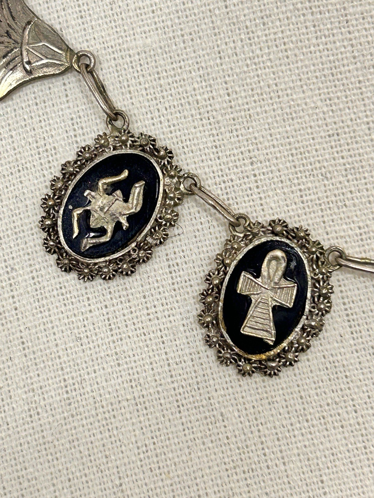 Antique Solid Hallmarked Egyptian Silver Necklace… - image 6