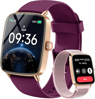 Smartwatch Damen Mit Telefonfunktion 1.85'' 2 Armbänder Fitnessuhr Fitness Tracke