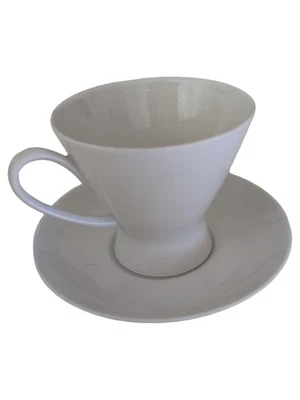 Rosenthal Tasse et Soucoupe Moderne Blanc Porcelaine 200ml - Photo 1/2