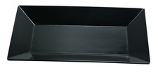Yanco China RM-210BK Rome Black Melamine 10" x 6" Rectangular Plate - 2 Doz