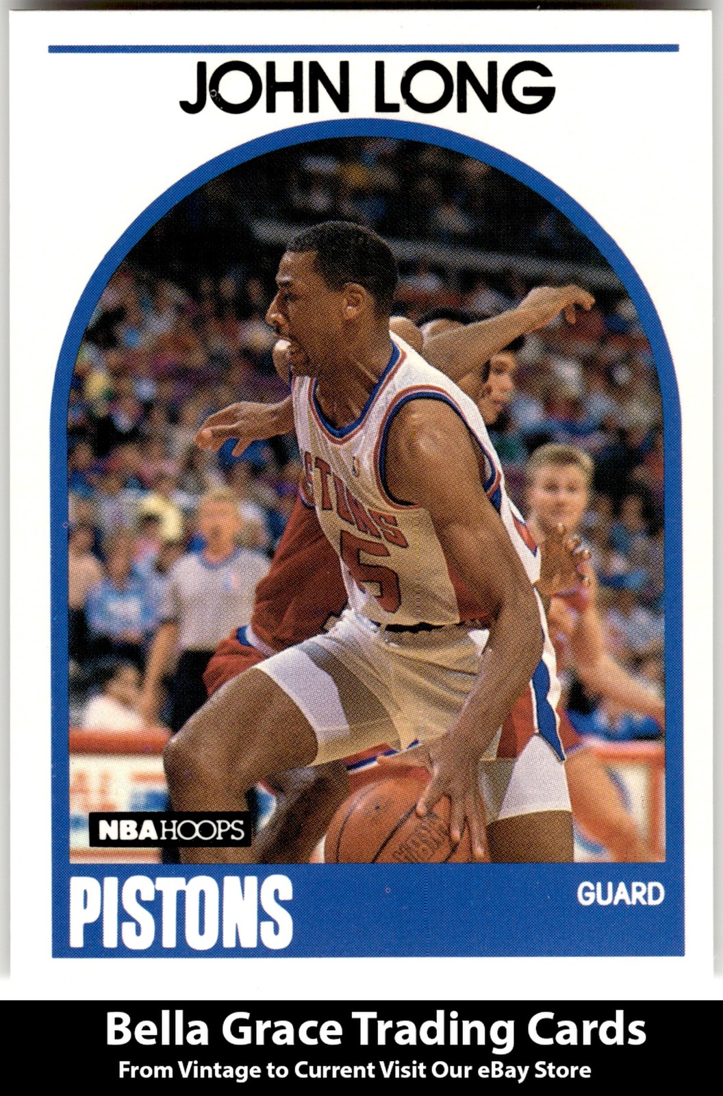 1989-90 Hoops #167 John Long Detroit Pistons NBA Basketball