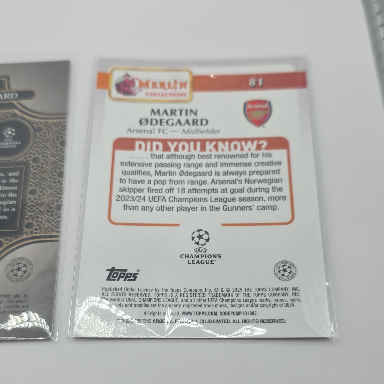 Topps Panini UEFA Champions League Arsenal FC 8 Card Lot Ødegaard Saka  Rookie view 5