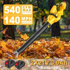 540 CFM Cordless Leaf Blower 5 Speed Levels Electric Air Blower w/ 2 Batteries