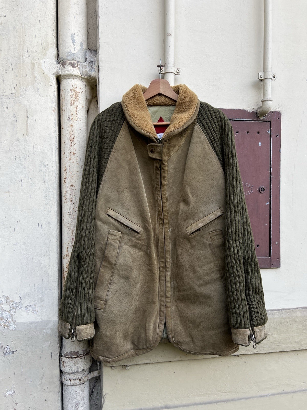 CP Company - AW1983 80er Jahre Wolle & Leder Lammfell Jacke