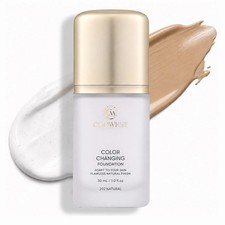 Color Changing Foundation for Mature Skin, 4-in-1 Light to Medium Shade-Adapting