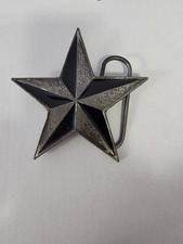 Belt Buckle Star Shape Black and Silver Metal