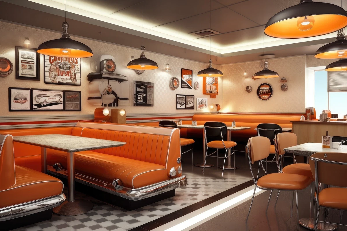 Retro automotive themed diner