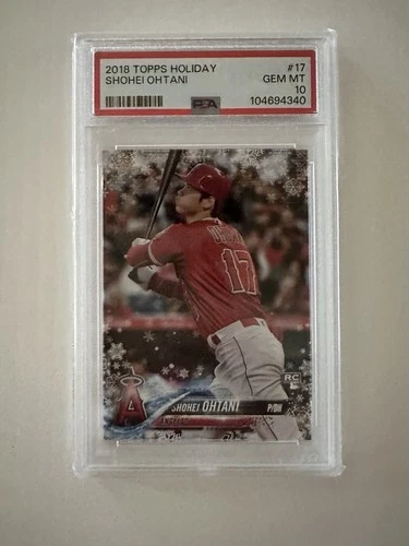 PSA 10 SHOHEI OHTANI 2018 TOPPS HOLIDAY #17 Dodgers Rookie Card RC GEM MINT