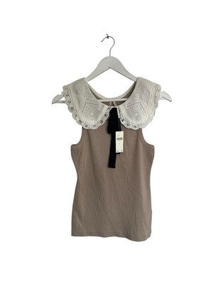 Anthropologie NWT Peter Pan Collar Bow Vest Tank RRP £70 Size S 10  UK