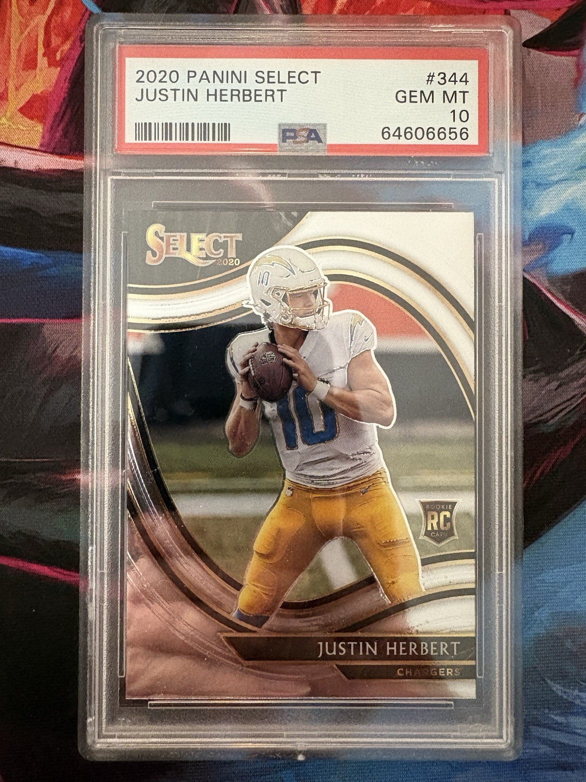 Justin Herbert Rookie Card 2020 Select Field Level PSA 10 #344 Chargers Rookie