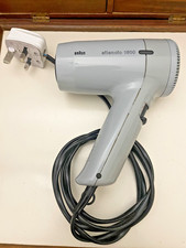 vtg BRAUN Silencio 1600 Electronic Hair Dryer - 3 Adjustable heat Setting Grey