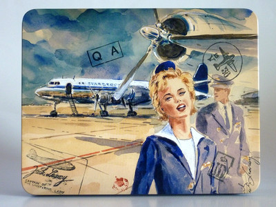 STARBROOK AIRLINES DOUGLAS DC-6 AIRLINER TIN AVIATION TIN JACK LEAROY BOX