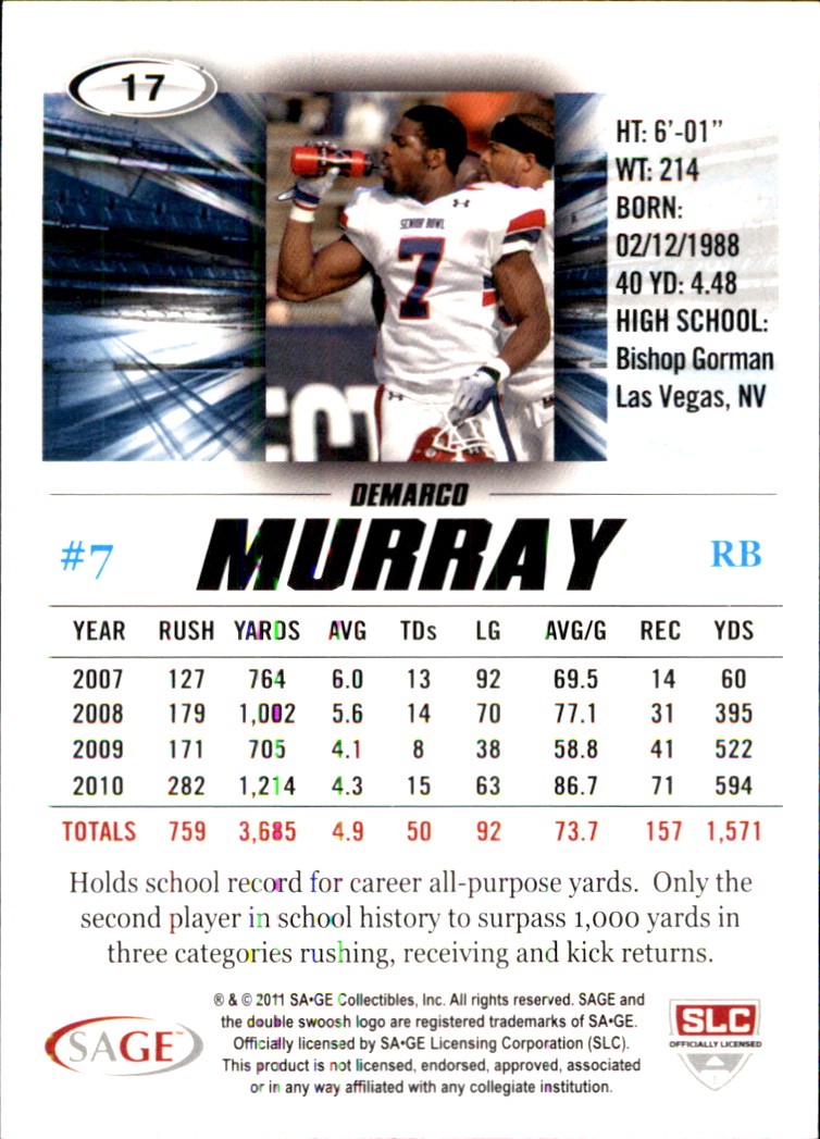 DeMarco Murray SA-GE Hit #17 Base