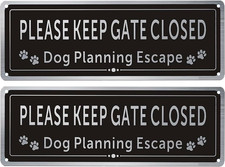 Please Close The Gate Metal Sign 2 Pack Dog Escape Alert UV Protected
