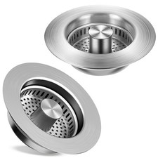 Kitchen Sink Drain Strainer 2 Pack, 304 Stainless Steel Pop Up Sink Stopper, ...