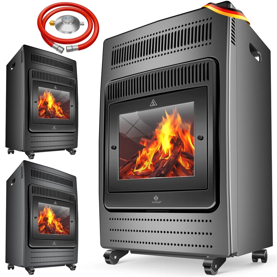 KESSER® Gasheizer Gaskamin Heizstrahler Gasheizofen Gasheizung Gasofen Kamin