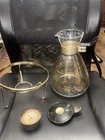 VINTAGE PYREX Glass Coffee Carafe w/Gold Warmer Stand & Lid – Mid-Century Modern