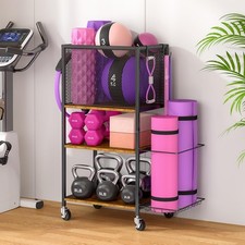Dumbbell Rack, Yoga Mat Storage Holder, Home Gym Storage Rack, Workout Equipm...