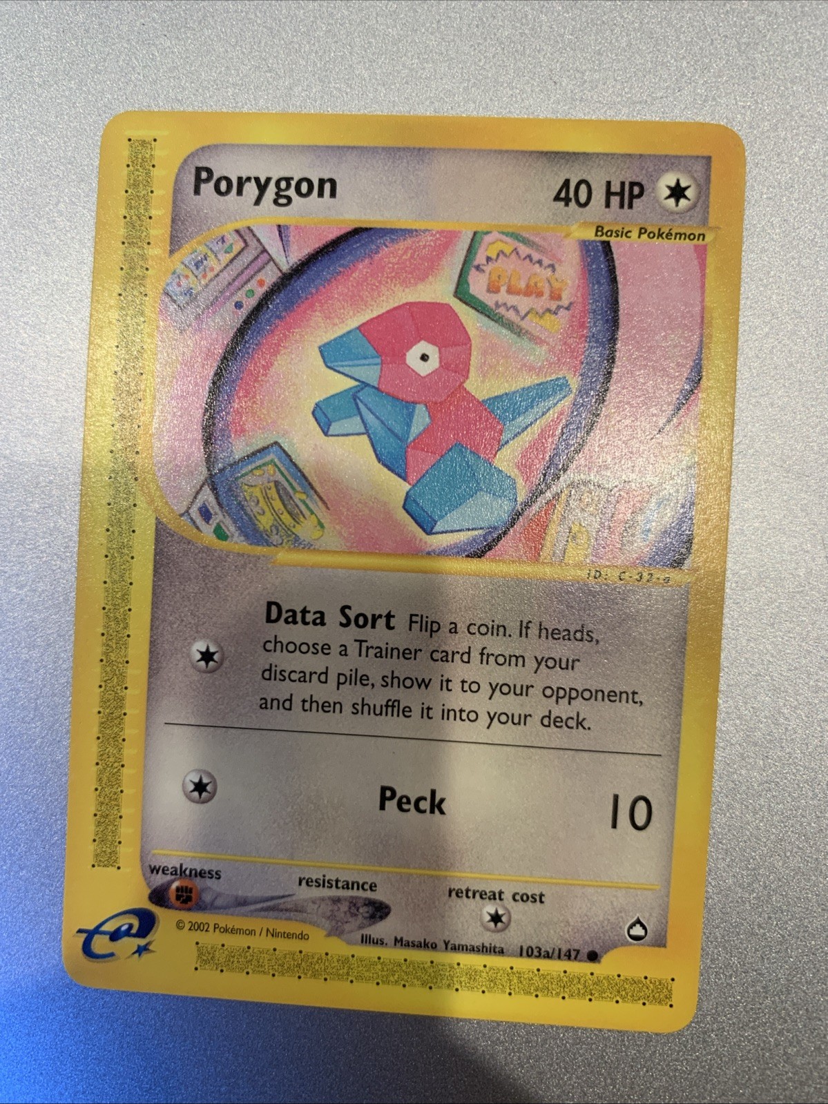 2003 Pokemon Aquapolis E-Card Series Porygon Common 103a/147