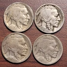 (4) 1917-S Buffalo Nickels Good-VG Original Toning Better Date Coins
