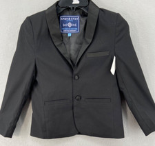 Andy  Evan Blazer Jacket Boys Sz 8 Black Satin Trim Comfy-Flex Dressy Tux