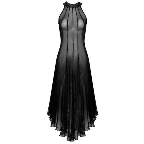 Damen Kleid Transparent Durchsichtig Netz Rückenfrei Kleider Nachthemd Strand Cover Up - Bild 12 von 20