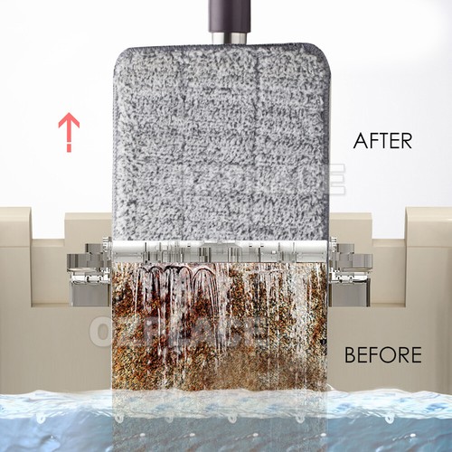 Mop Bucket Wet Dry Rinse Wash 360 Rotating Squeeze Flat Floor Cleaner with Pads - Picture 10 of 13