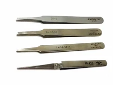 TWEEZER LOT w/ AVEN 18.423 EXCELTA 2A-S 2a-SA-SE & 2A-SA-SE-R STRAIGHT FLAT TIPS