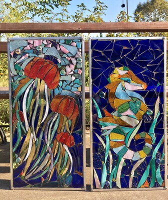 Sea Turtle Stained Glass Look Art On Glossy Ceramic Tile Tileful - View #5