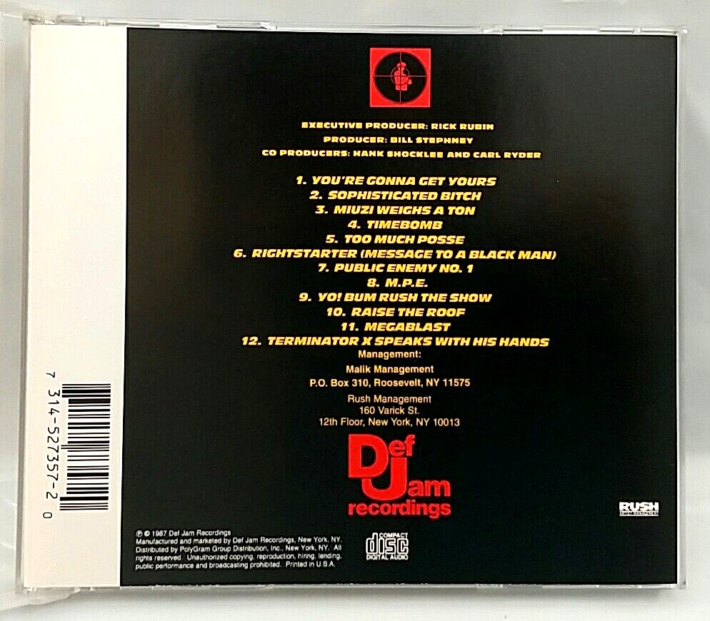 CD) Public Enemy – Yo! Bum Rush The Show, US Press, 314 527 357-2