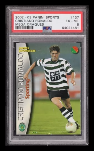 2002-03 Cristiano Ronaldo PSA 6 Mega Craques Crack#137 PSA 6!!! Great Condition!
