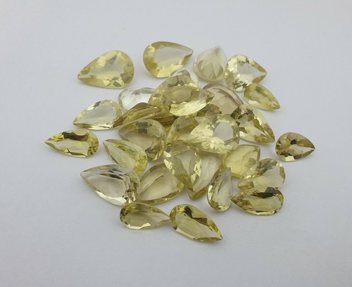 Lote de 7 piedras preciosas sueltas corte pera limón natural 13x19-18x25 mm 104 ct - Imagen 2 de 4